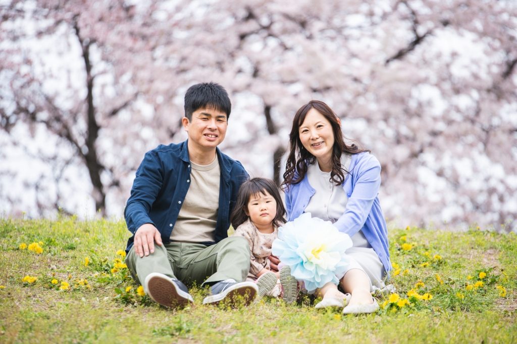 桜フォトファミリーフォト家族写真