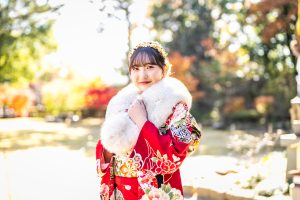 成人式前撮りロケーション撮影振袖髪飾り成人式ヘア