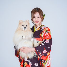 振袖前撮り・スタジオ撮影・ペット犬